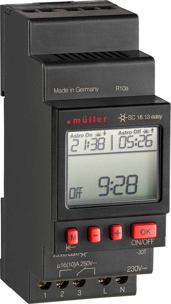 Müller SC 18.13 easy 230V 50-60Hz DIN-rail schakelklok Digitaal 230 V/AC 4000 W