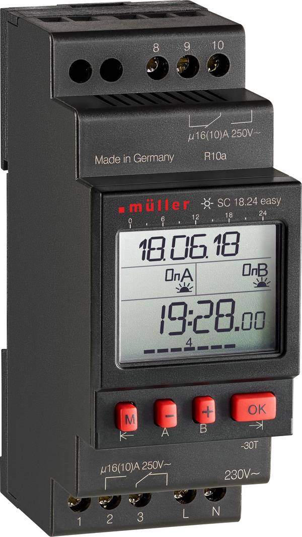 Müller SC 18.24 easy 230V 50-60Hz DIN-rail schakelklok Digitaal 230 V/AC 4000 W