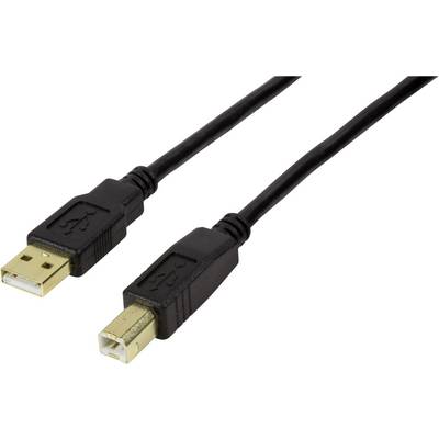 Twee zwarte USB-kabels: één met een standaard A-stekker en de andere met een vierkante B-stekker, beide met gouden contactpunten.