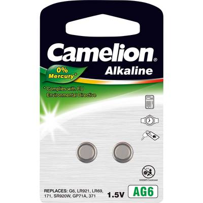 Camelion Knoopcel LR69 1.5 V 2 stuk(s) 25 mAh Alkaline AG6