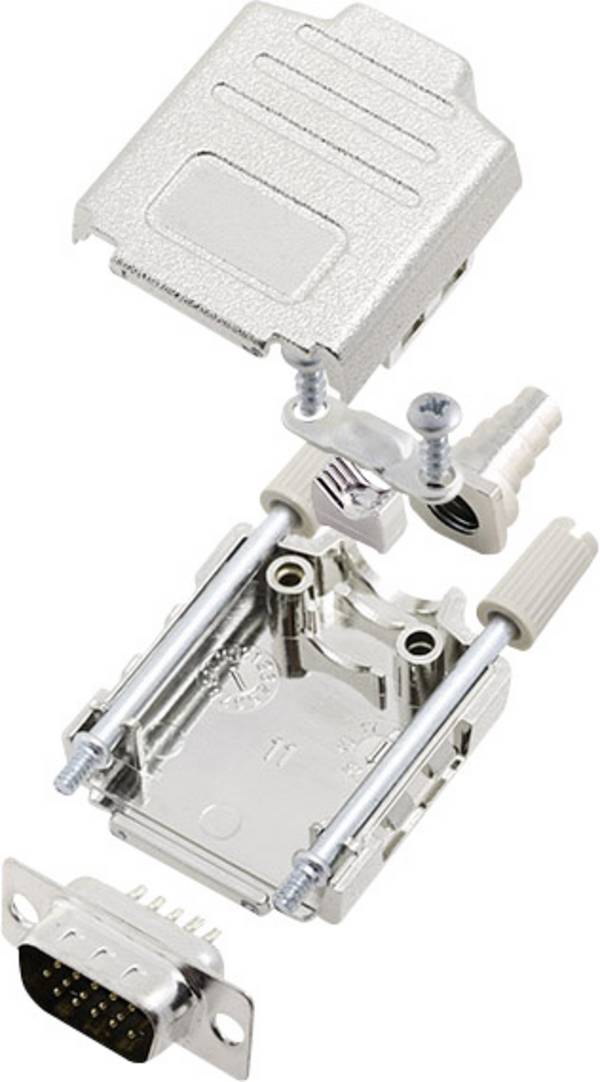 encitech DPPK09-M-HDP15-K 6355-0014-01 D-sub male connectorset 180 ° Aantal polen: 15 Soldeerkelk 1 set(s)