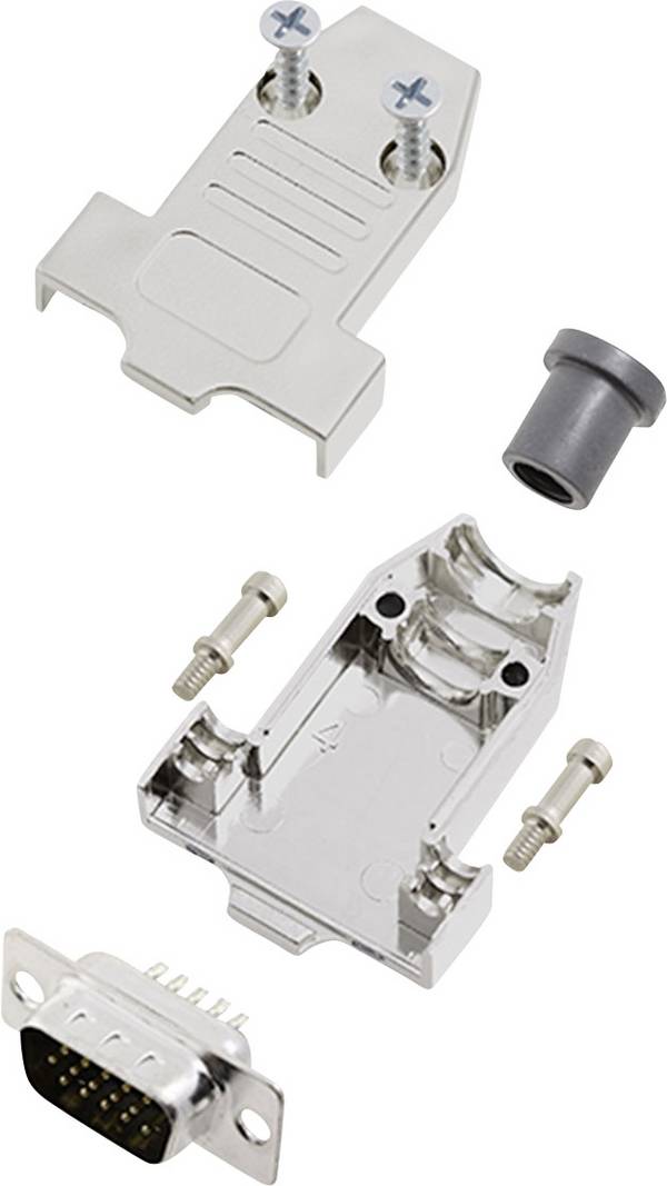encitech DTNT09-M-HDP15-K 6355-0071-01 D-sub male connectorset 180 ° Aantal polen: 15 Soldeerkelk 1 set(s)