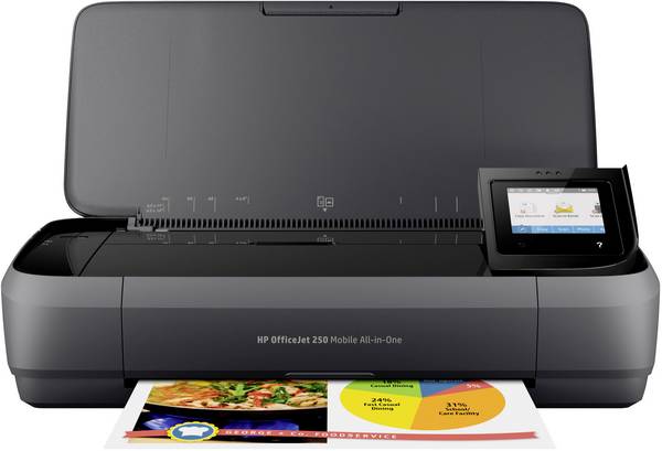 HP OfficeJet 250 All-in-One Multifunctionele printer Inkjet Kleur  A4 Printen, scannen, kopiëren Werkt op een accu, WiFi, ADF