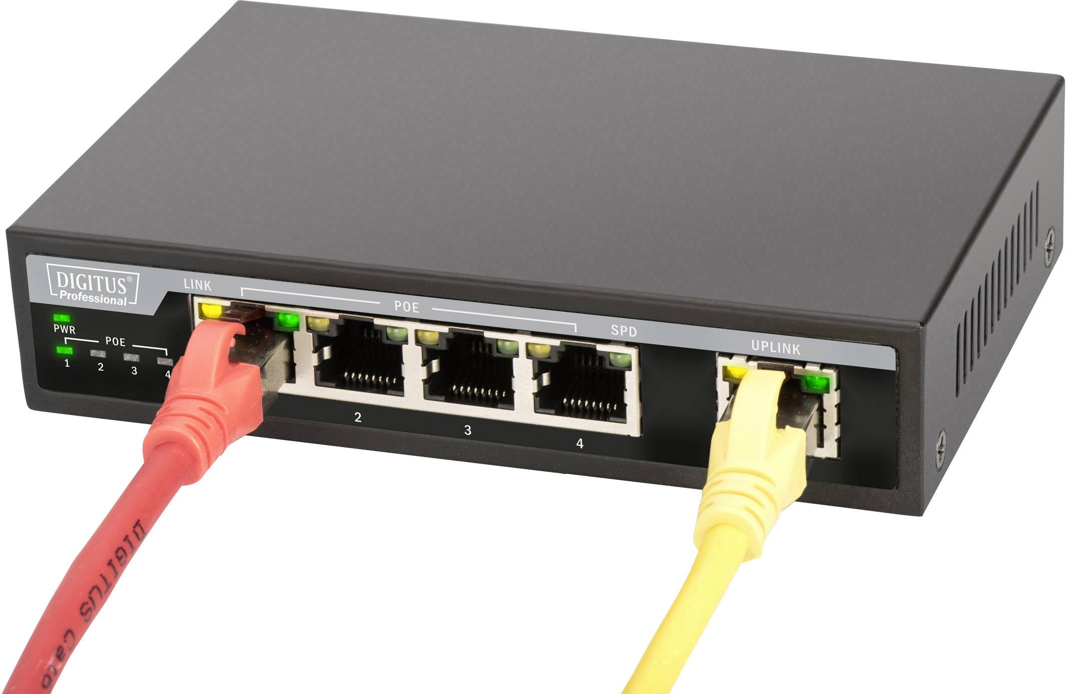 Digitus DN95320 Netwerk switch 4 poorten 100 MBit/s PoEfunctie