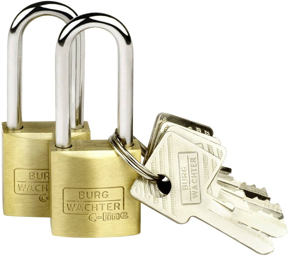 Burg Wächter 2er Set Duo 222 20 26 SB Hänglås Mässing Nyckel
