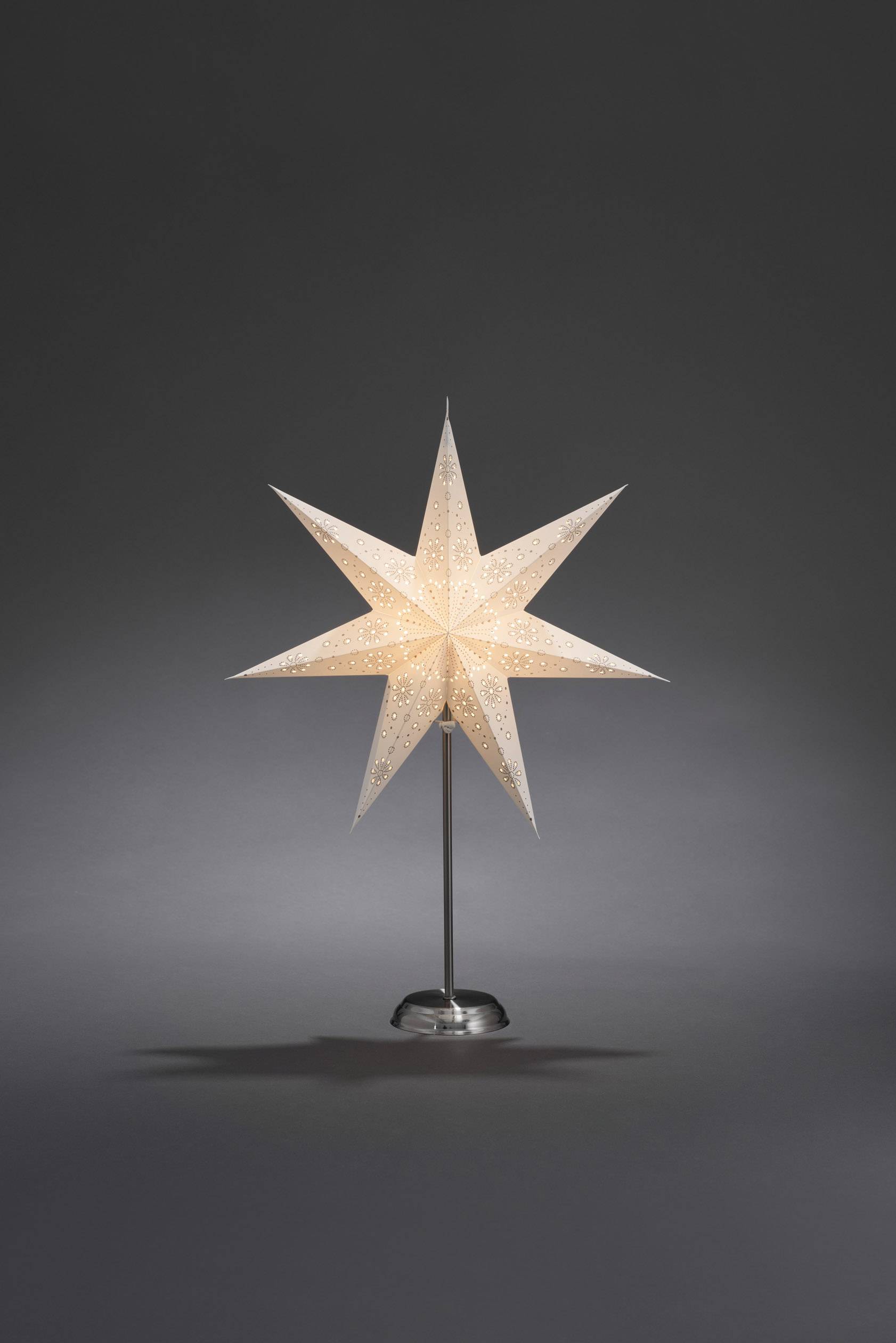 Konstsmide 2996-230 Kerstster Gloeilamp, LED Wit, Zilver Uitgestanst motief, Schakelaar-2