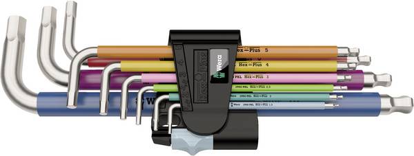 Wera Multicolour Inbus Haakse schroevendraaierset 1.5 mm, 2 mm, 2.5 mm, 3 mm, 4 mm, 5 mm, 6 mm, 8 mm, 10 mm 1.5 mm, 2 mm, 8 mm, 6 mm, 5 mm, 4 mm, 3 mm, 2.5 mm, 10 mm 9-delig