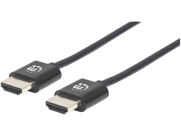 Manhattan HDMI Aansluitkabel [1x HDMI-stekker 1x HDMI-stekker] 0.50 m Zwart