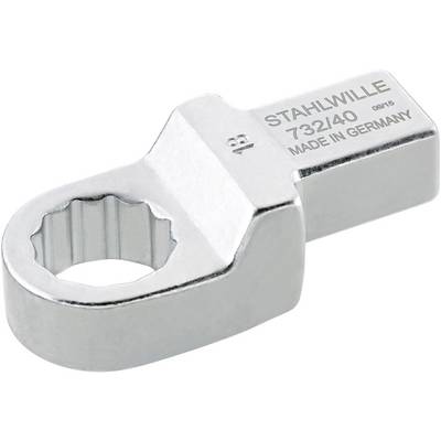 Een verchroomde steeksleutelopzetstuk met de opdruk 'STAHLWILLE 732/40 MADE IN GERMANY'.