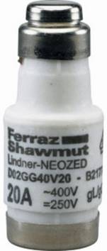 Mersen 01701.020000 Neozed zekering   Afmeting zekering: D02  20 A  400 V