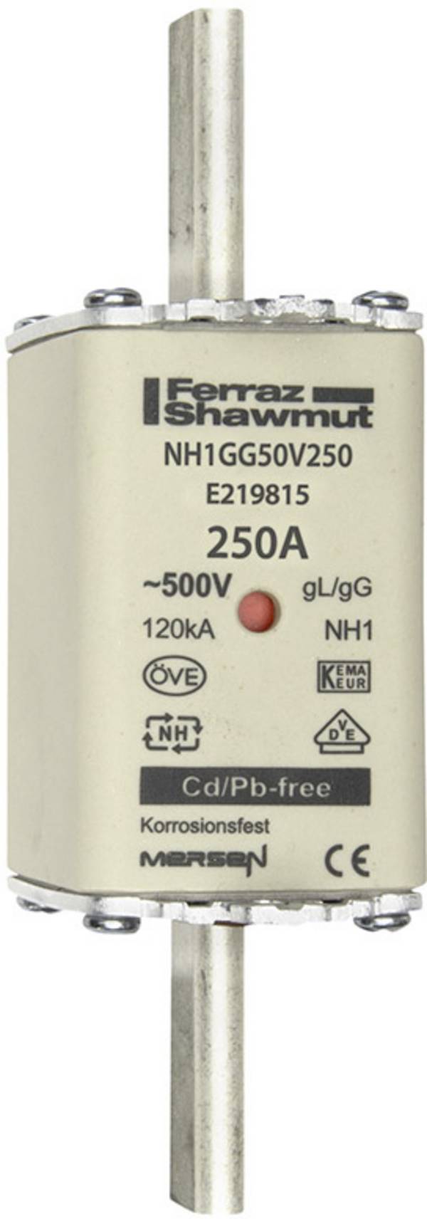 Mersen 1B175.000000 NH-zekering   Afmeting zekering : 1  250 A  500 V 1 stuk(s)