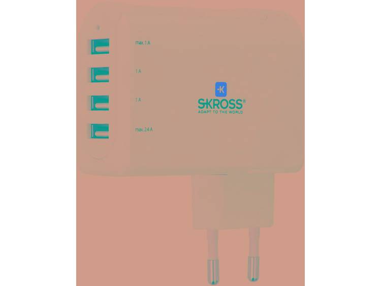 Euro USB Charger 4-Port charges 4 devicesat at the same time in any
