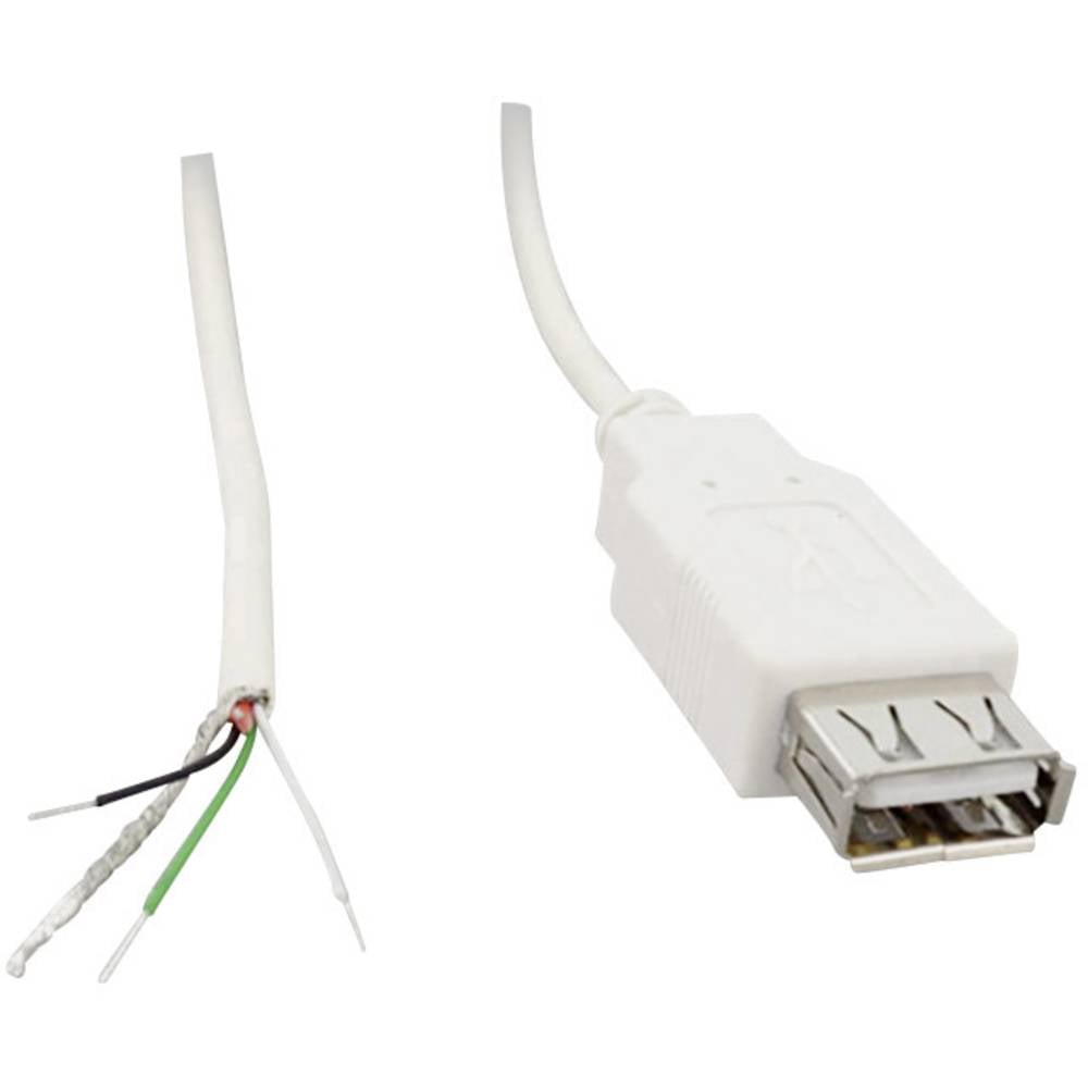 USB-A-koppeling 2.0 met open kabeluiteinde Koppeling, recht USB-A-koppeling 2.0 10080112 BKL Electronic 1 stuk(s)