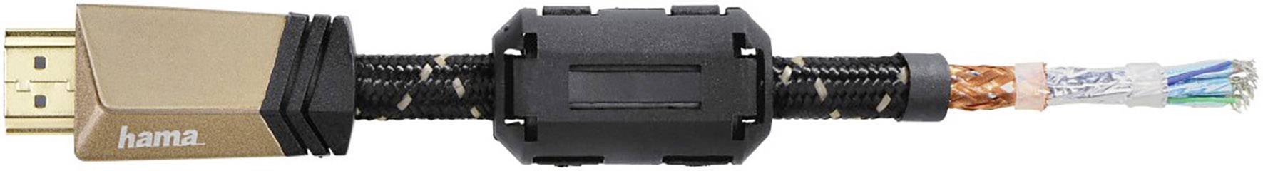 Hama HDMI Aansluitkabel HDMI-A-stekker, HDMI-A-stekker 1.50 m Zwart 00122210 Vergulde steekcontacten, Met Ferrietkern, A-3