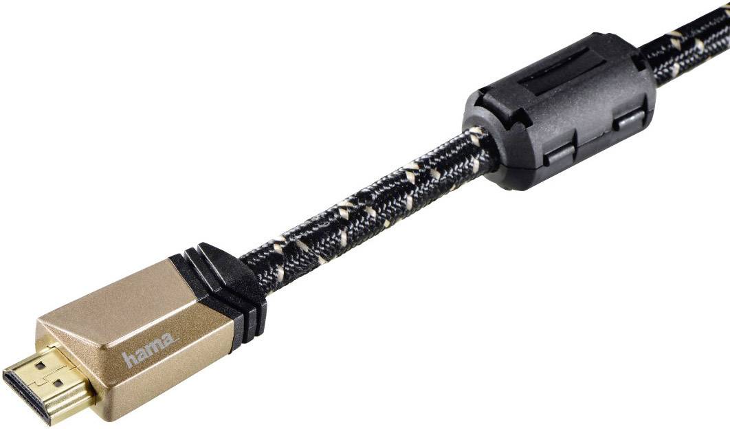 Hama HDMI Aansluitkabel HDMI-A-stekker, HDMI-A-stekker 1.50 m Zwart 00122210 Vergulde steekcontacten, Met Ferrietkern, A-4
