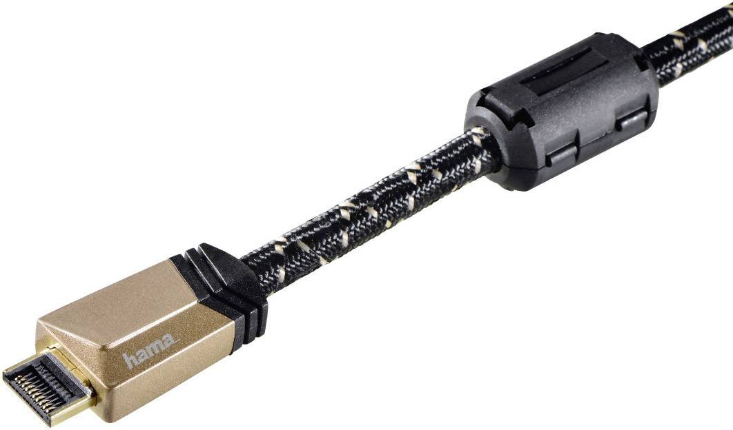 Hama HDMI Aansluitkabel HDMI-A-stekker, HDMI-A-stekker 1.50 m Zwart 00122210 Vergulde steekcontacten, Met Ferrietkern, A-5