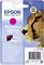 Packaging for Epson T0713 Magenta Ink Cartridge, showing leopard profile and Epson logo. Compatible with various Epson printer models.