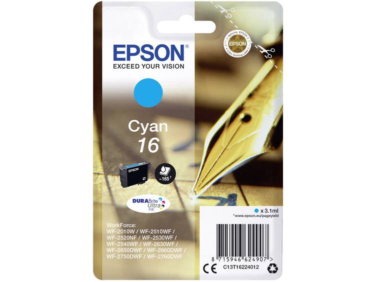 Epson T1622 3.1ml 165pagina's Cyaan