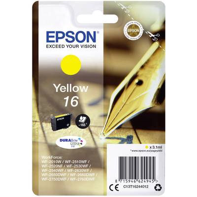 Epson Inktcartridge T1624, 16 Origineel  Geel C13T16244012