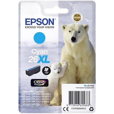 Epson Inktcartridge T2632, 26XL Origineel  Cyaan C13T26324012