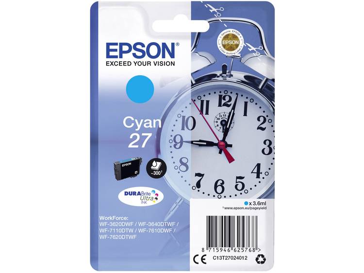 Epson C13T27024012 3.6ml 300pagina's Cyaan inktcartridge