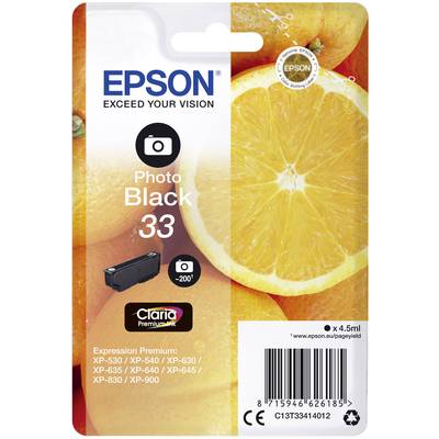 Epson Inktcartridge T3341, 33 Origineel  Foto zwart C13T33414012