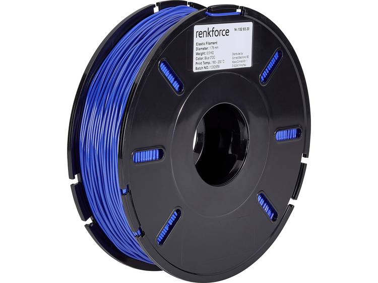 Renkforce 01.04.13.5108 Filament TPE kunststof 1.75 mm Blauw 500 g