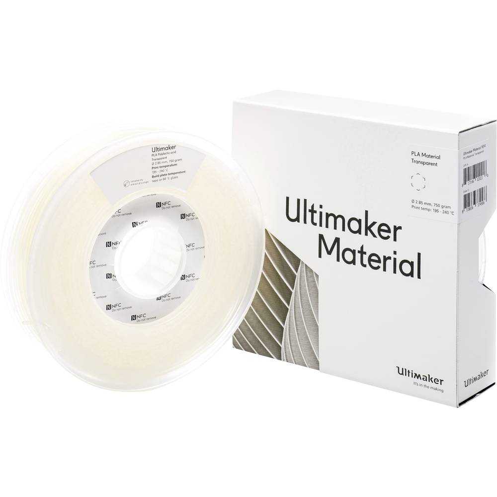 Ultimaker PLA M0751 Transparent 750 211399 Filament PLA kunststof 2.85 mm Transparant 750 g