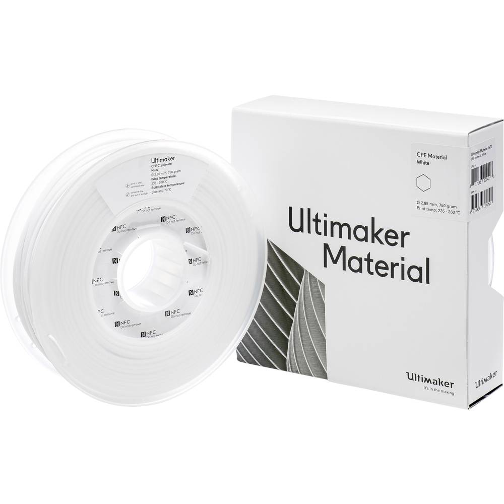 Ultimaker CPE - M0188 White 750 - 201273 Filament CPE 2.85 mm 750 g Wit 1 stuk(s)