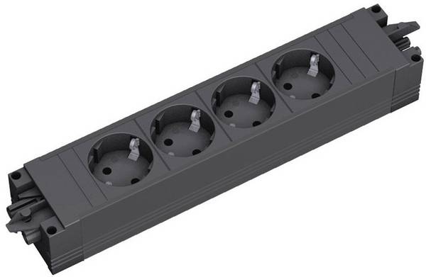 Bachmann 906.18819 4-voudig Stekkerdoosmodule zonder schakelaar  Zwart 0 m