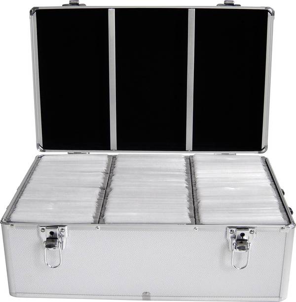 MediaRange  CD-koffer 500 CD's/DVD's/Blu-rays Aluminium Zilver 1 stuk(s) (b x h x d) 44.7 x 18 x 30 cm BOX77