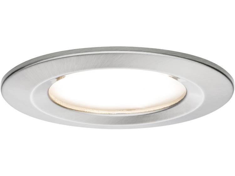 LED badkamer inbouwlamp 6.8 W 230 V Warm-wit Paulmann Coin Slim 93859 IJzer (geborsteld)