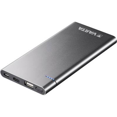 Varta Portable Slim Powerbank 6000 mAh  LiPo Micro-USB Zilver Statusweergave
