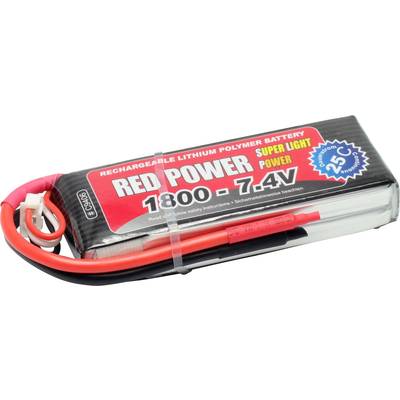 Red Power LiPo accupack 7.4 V 1800 mAh Aantal cellen: 2 25 C Softcase Open kabeleinden
