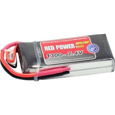 Red Power LiPo accupack 7.4 V 1300 mAh Aantal cellen: 2 25 C Softcase Open kabeleinden