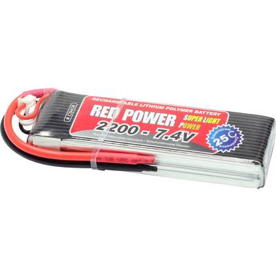Red Power LiPo accupack 7.4 V 2200 mAh Aantal cellen: 2 25 C Softcase Open kabeleinden
