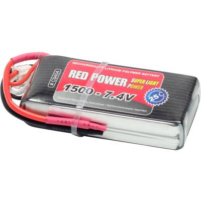 Red Power LiPo accupack 7.4 V 1500 mAh Aantal cellen: 2 25 C Softcase Open kabeleinden