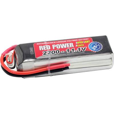 Red Power LiPo accupack 11.1 V 2200 mAh Aantal cellen: 3 25 C Softcase Open kabeleinden
