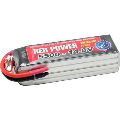 Red Power LiPo accupack 14.8 V 5500 mAh Aantal cellen: 4 25 C Softcase Open kabeleinden