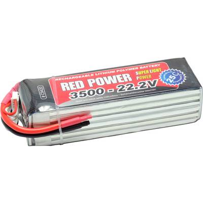 Red Power LiPo accupack 22.2 V 3500 mAh Aantal cellen: 6 25 C Softcase Open kabeleinden