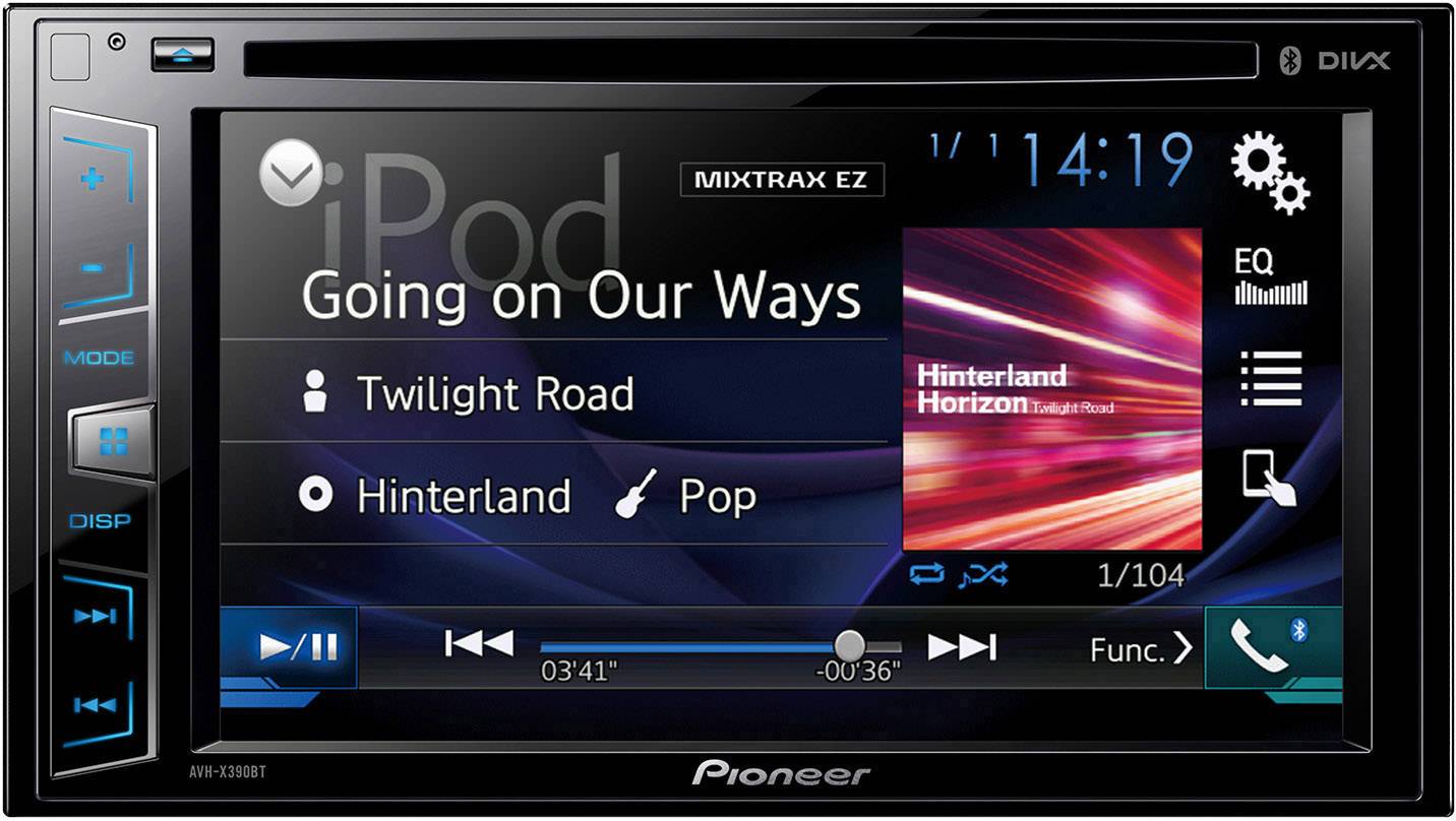 Pioneer AVHX390BT Autoradio met scherm dubbel DIN Aansluiting voor