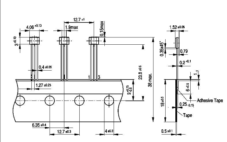 Technische tekening van een mechanisch onderdeel met nauwkeurige afmetingen en toleranties. Weergave van lengtes, breedtes en diameters.