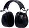 Zwarte gehoorbescherming met gewatteerde hoofdband en oorschelpen, geschikt voor geluidsreductie in industriële omgevingen.