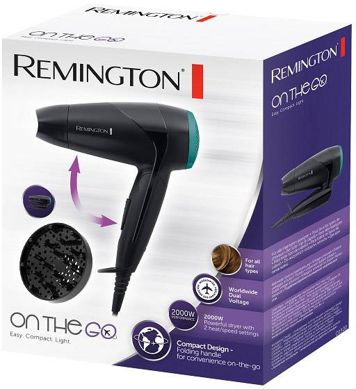 Remington D1500 Reishaardroger Zwart, Turquoise-1