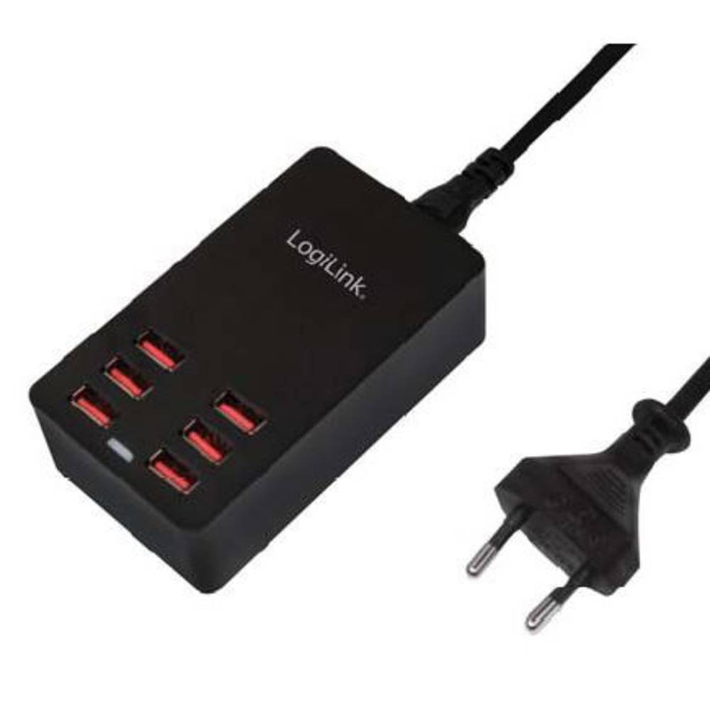 LogiLink PA0139 USB-oplader Thuis Uitgangsstroom (max.) 6400 mA 6 x USB Automatische detectie