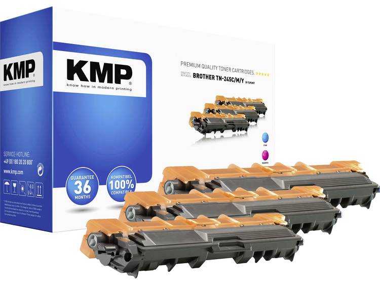 KMP Toner multipack vervangt Brother TN-245C, TN-245M, TN-245Y Compatibel Cyaan, Magenta, Geel 2200 