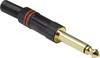 BKL Electronic 0102010 Jackplug 6,35 mm Stekker, recht Aantal polen: 2 Mono Zwart, Rood 1 stuk(s)