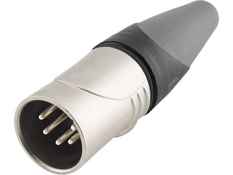 Hicon XLR-connector Stekker, recht Aantal polen: 5 Zwart, Zilver 1 stuks