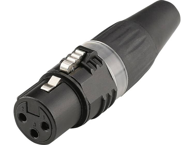 Hicon XLR-connector Stekker, recht Aantal polen: 3 Zwart 1 stuks