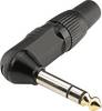 Hicon HI-J63SA06 Jackplug 6,35 mm Stekker, haaks Aantal polen: 3 Zwart 1 stuk(s)